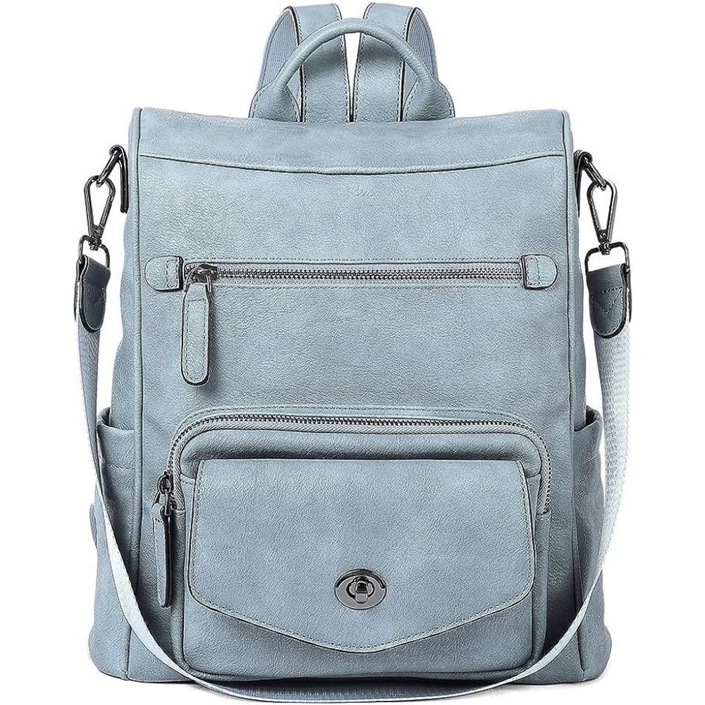 Cluci Women Gray Leather Convertible Large Travel Designer Casual Shoulder Bag